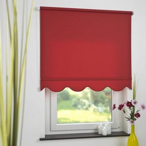 Bella Casa Seitenzugrollo Kettenzugrollo Volantrollo Rollo Klassik lichtdurchlässig 102 x 180 cm rot