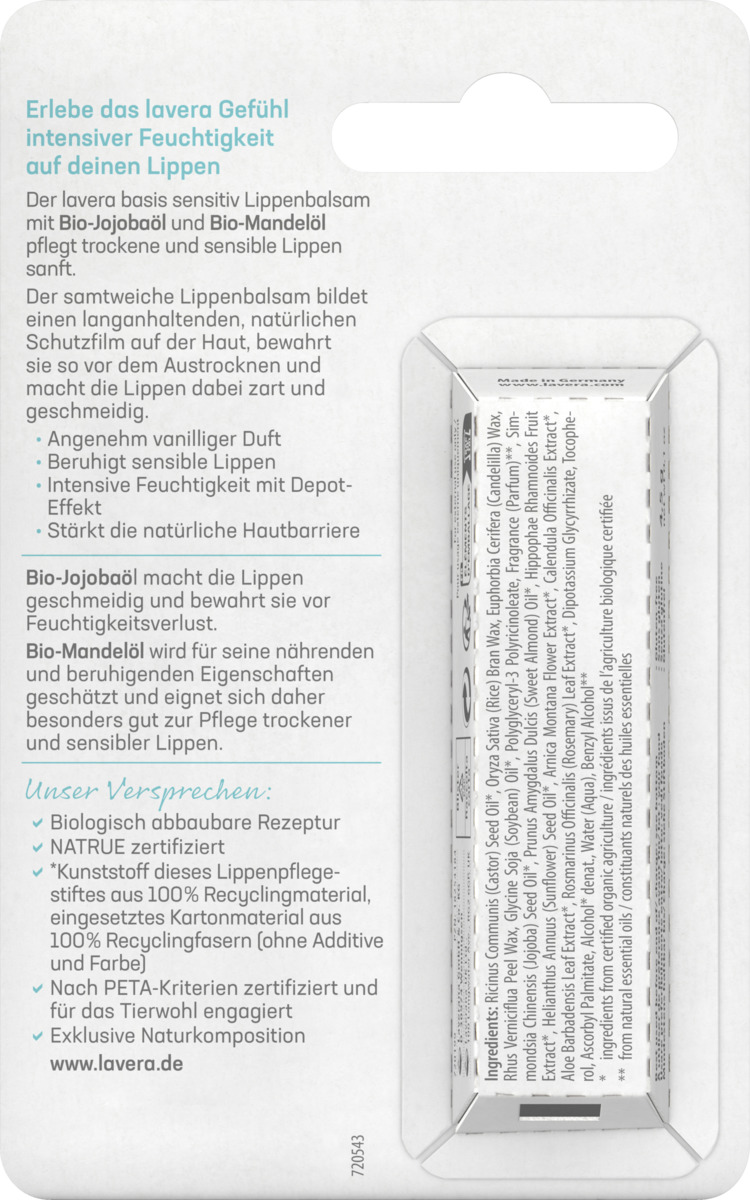 Bild 2 von lavera basis sensitiv Lippenbalsam