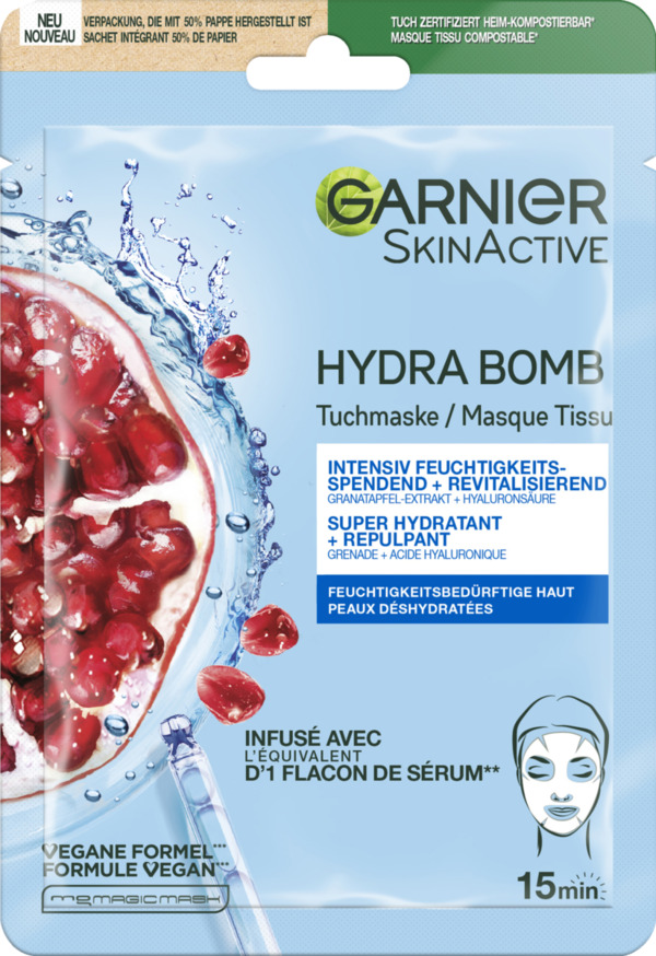 Bild 1 von Garnier SkinActive Hydra Bomb Tuchmaske Granatapfel