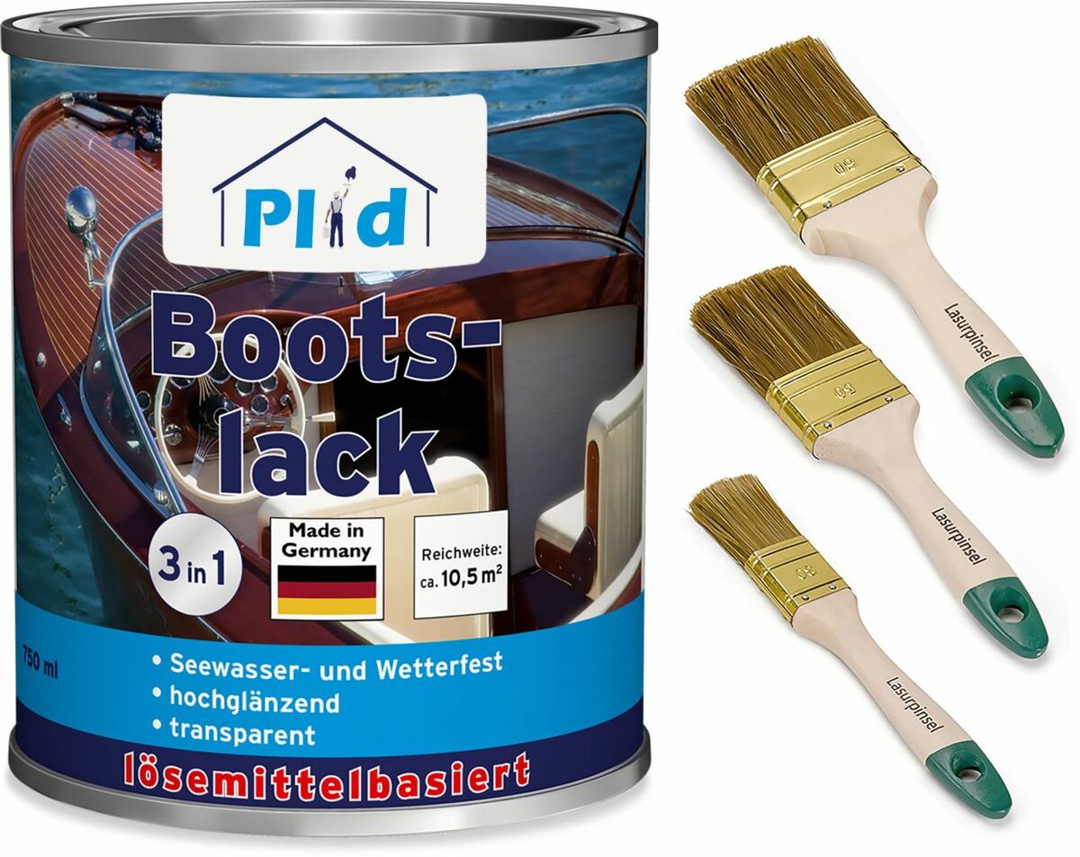 Bild 1 von Premium Bootslack Klarlack Parkettlack Holzlack Anstreichset Farblos