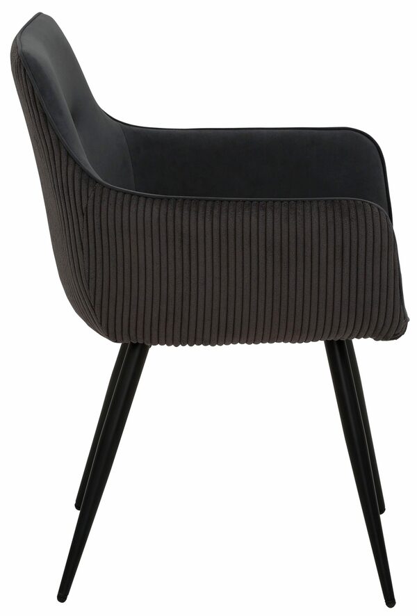 Bild 4 von HELA Armlehnstuhl LISA (Set, 2 St), moderner Materialmix: Cord und Samtvelours