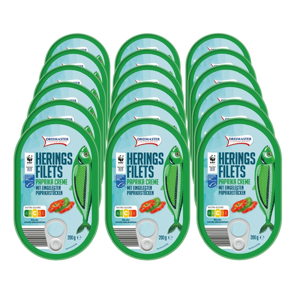 Bild 1 von Dreimaster Heringsfilet in Paprikacreme 200 g, 18er Pack