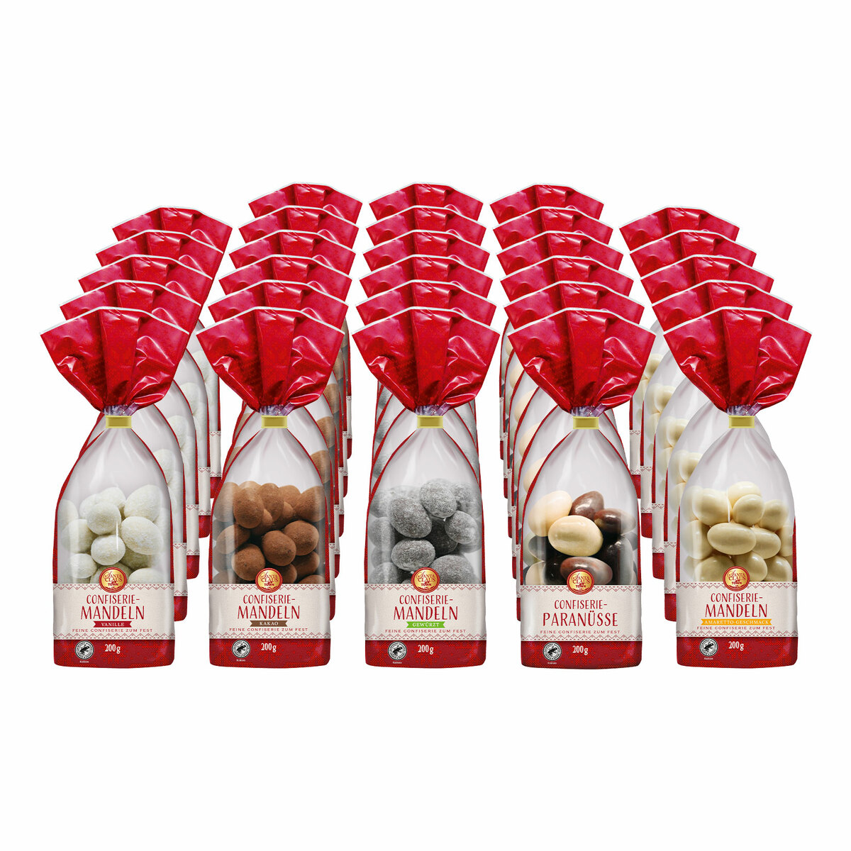 Bild 1 von Santa Claus in Town Schokolierte Edelnüsse 200 g, verschiedene Sorten, 28er Pack