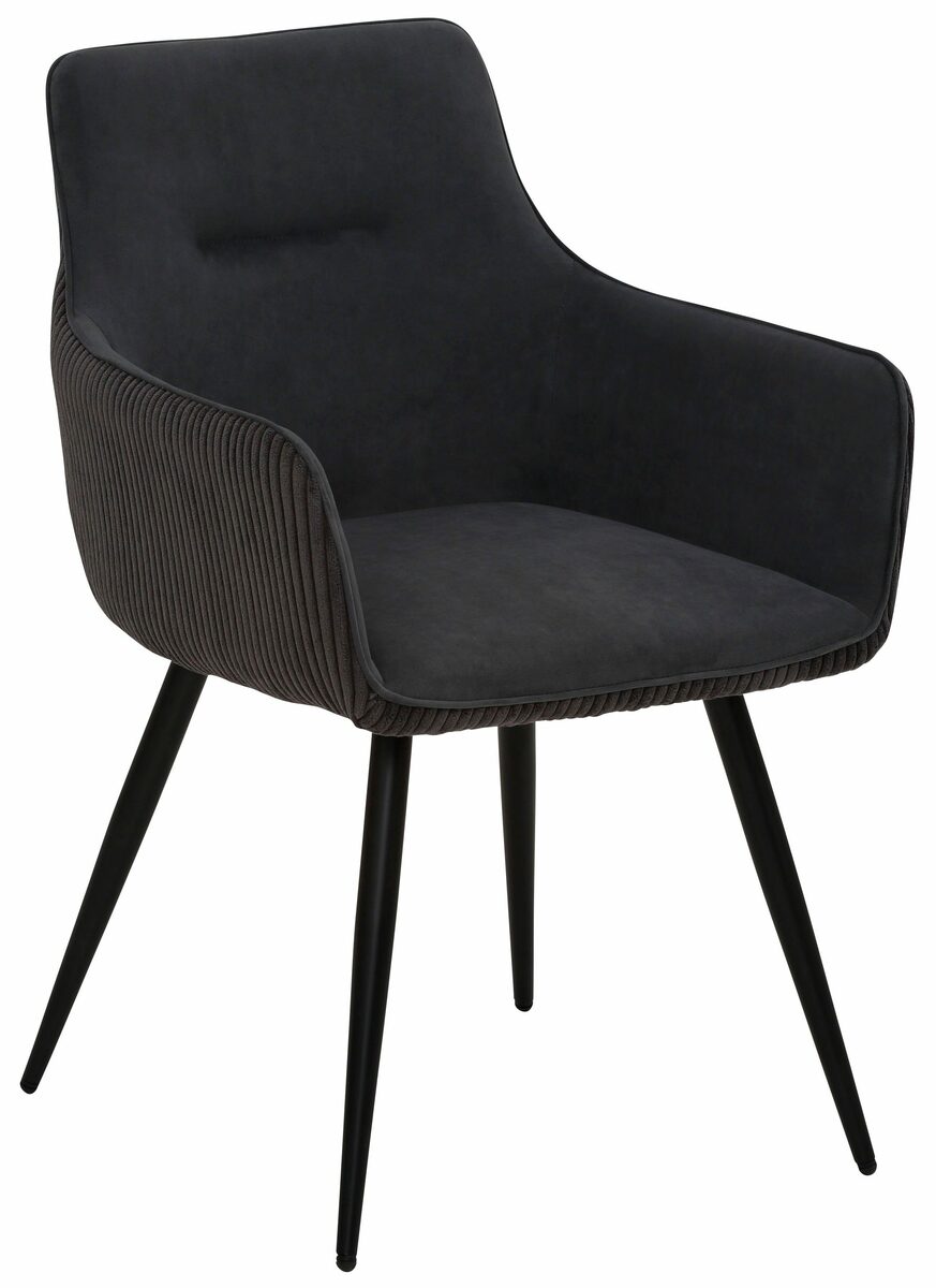 Bild 1 von HELA Armlehnstuhl LISA (Set, 2 St), moderner Materialmix: Cord und Samtvelours