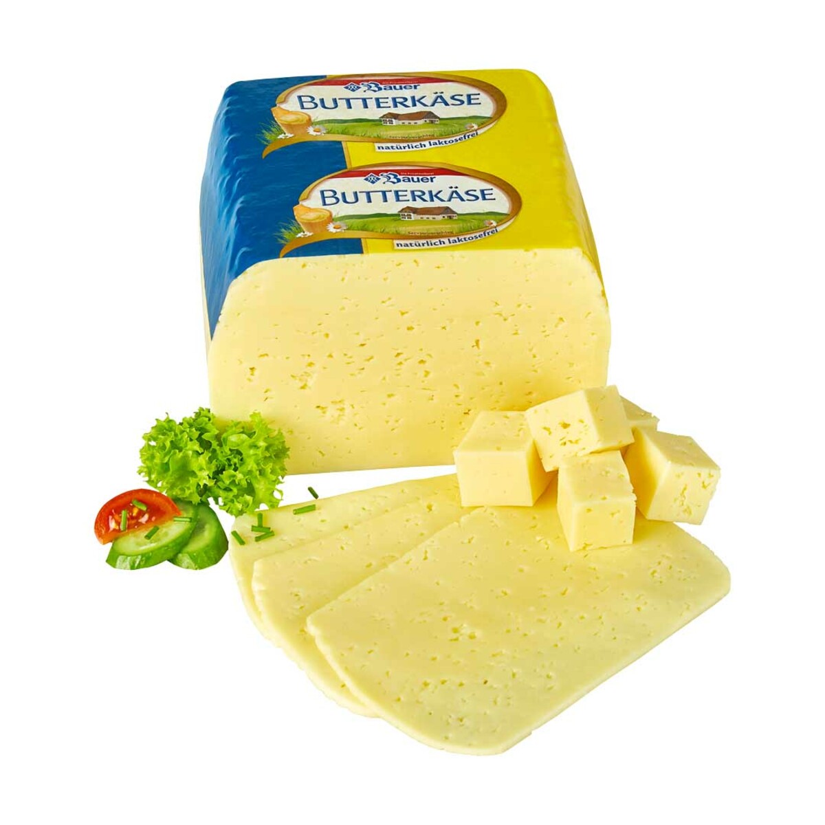 BAUER BUTTERKÄSE halbf. Schnittkäse, 45% Fett i. Tr., je 100 g ansehen!