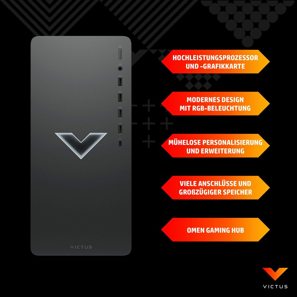 Bild 2 von HP Victus TG02-1204ng Gaming-PC (Intel Core i7 13700F, GeForce RTX 4060 Ti, 16 GB RAM, 1000 GB SSD, Luftkühlung)