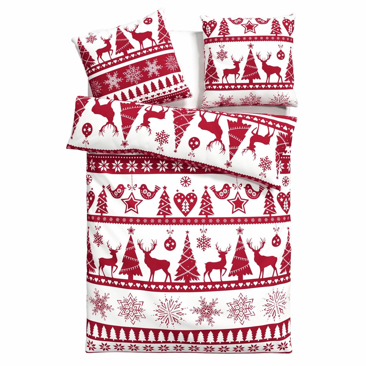 Bild 2 von Bettwäsche Sindbad in Gr. 135x200 oder 155x220 cm, ideal für Weihnachten, my home, Biber, 2 teilig, Biber kuschelig warm im Winter, Weihnachtsbettwäsche, Winter