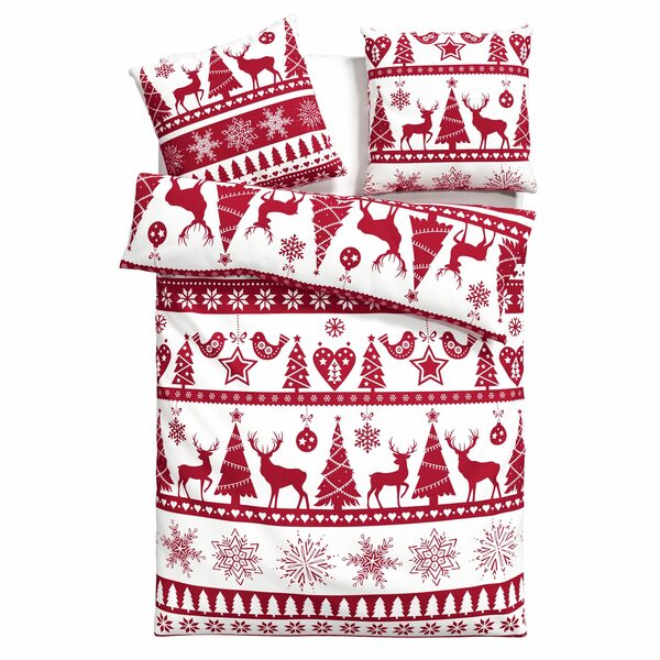 Bild 2 von Bettwäsche Sindbad in Gr. 135x200 oder 155x220 cm, ideal für Weihnachten, my home, Biber, 2 teilig, Biber kuschelig warm im Winter, Weihnachtsbettwäsche, Winter