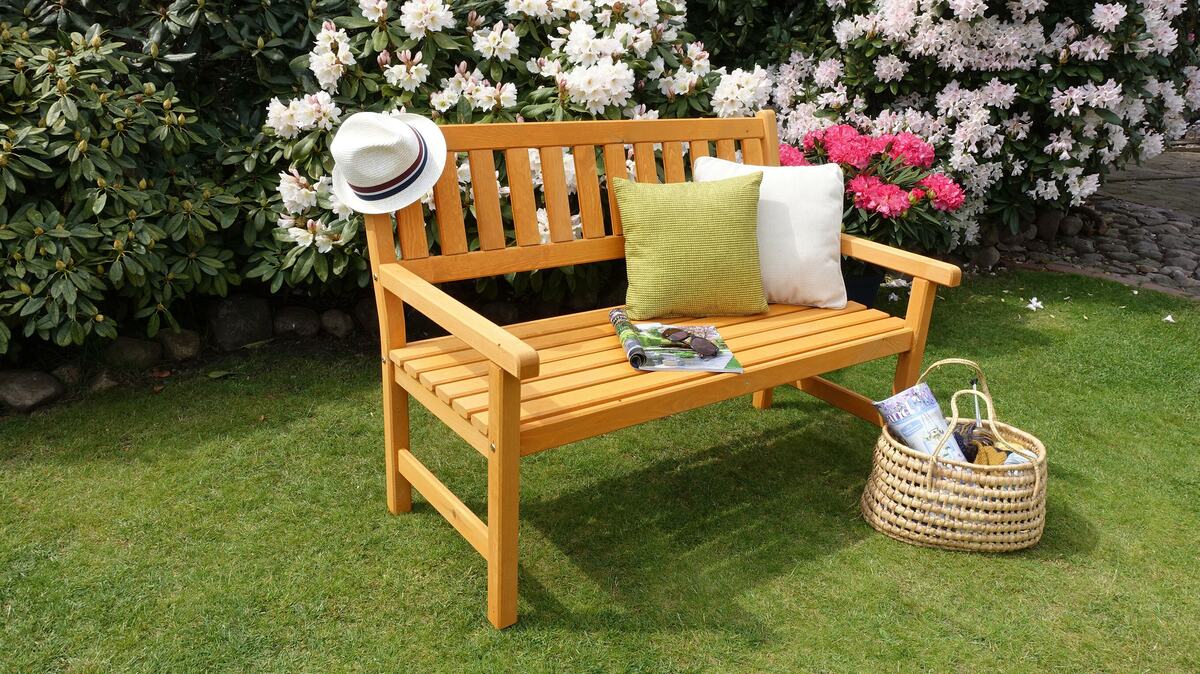 Bild 1 von Promadino Gartenbank "Johanna" 2-Sitzer, honigbraun