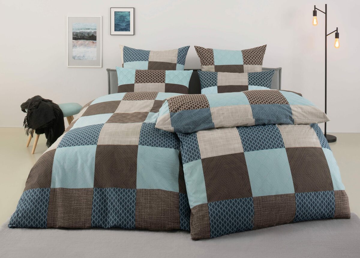 Bild 1 von Bettwäsche Ella, BIERBAUM, Renforcé, 2 teilig, in hochwertigem Renforcé, Karo Design, ab Größe 135x200 cm