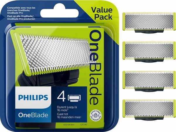 Bild 1 von Philips Ersatzscherköpfe OneBlade QP240/50, Set, 4 St., passend für alle OneBlade Handstücke, eine Klinge hält bis zu 4 Monate