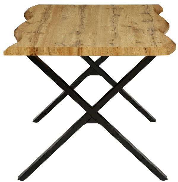 Bild 3 von HELA Esstisch GRETA, Baumkantentisch (Nachbildung), versch. Größen, X-Gestell, 46mm Stärke