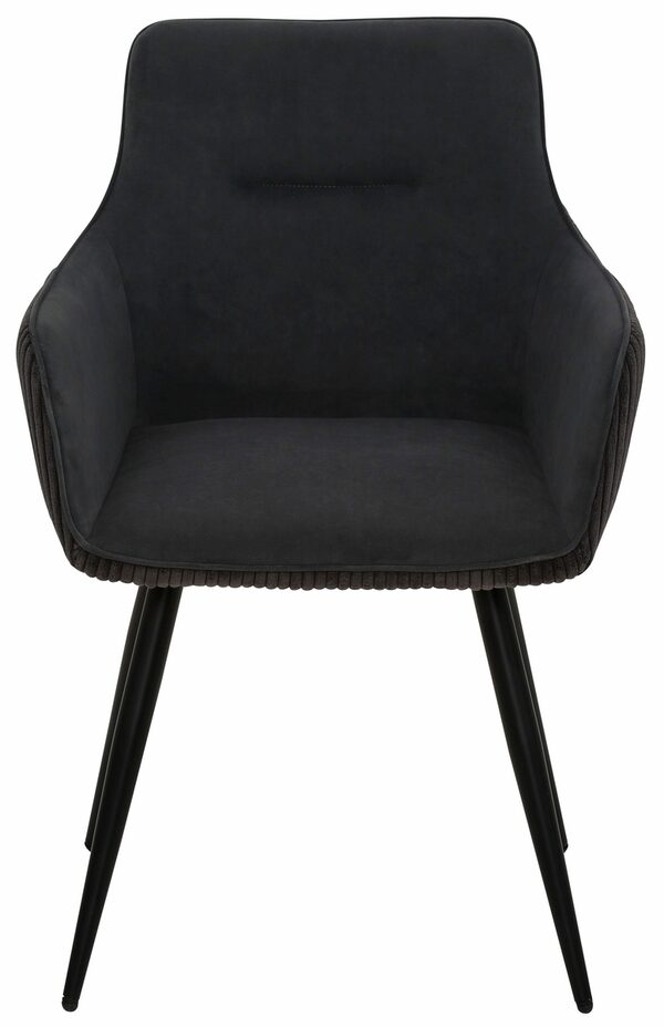 Bild 2 von HELA Armlehnstuhl LISA (Set, 2 St), moderner Materialmix: Cord und Samtvelours