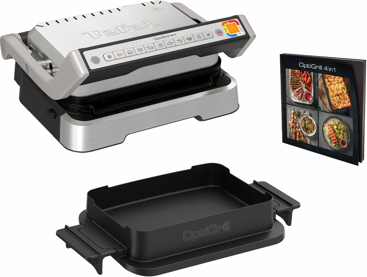 Bild 1 von Tefal Kontaktgrill GC774HP OptiGrill 4in1, 2100 W, Neu 4in1 Grillen/BBQ/Ofen, inkl. Backschale. Gratis: Hamburger Presse