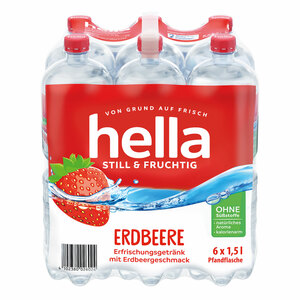Hella Mineralwasser Erdbeere 1,5 Liter, 6er Pack