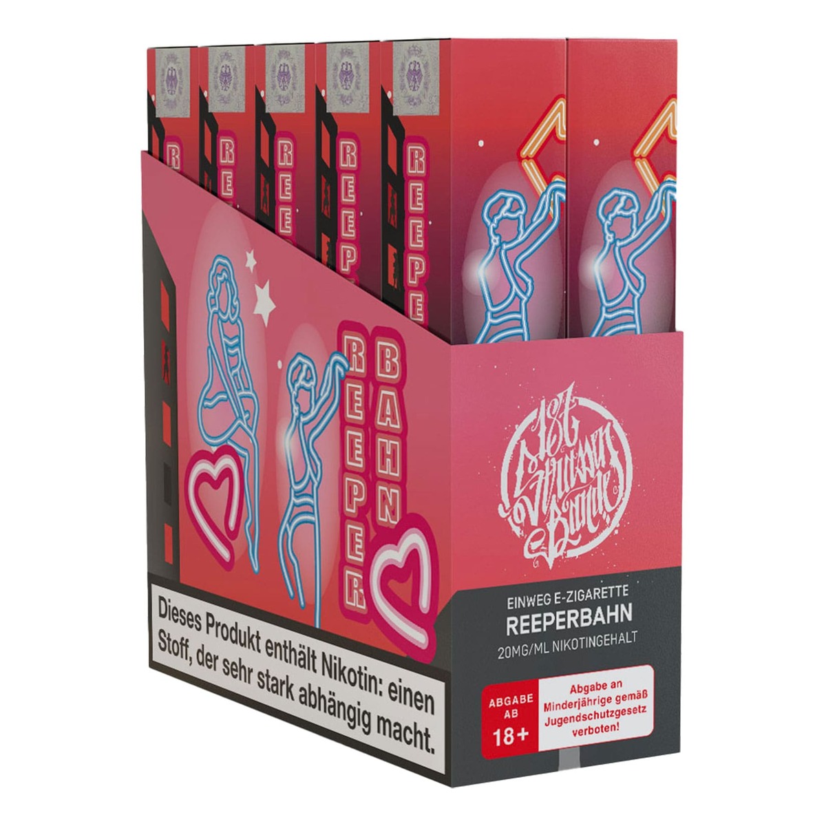 Bild 1 von 187 Strassenbande Einweg E-Zigarette Reeperbahn, 2 ml, 2.0% Nikotin, 10er Pack