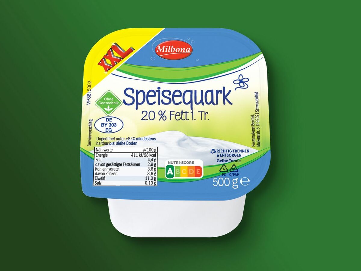Milbona Speisequark XXL von Lidl ansehen!