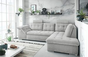 ED EXCITING DESIGN Ecksofa Oman, mit Bettfunktion, Bettkasten, Armteilverstellung, Kopfstützen