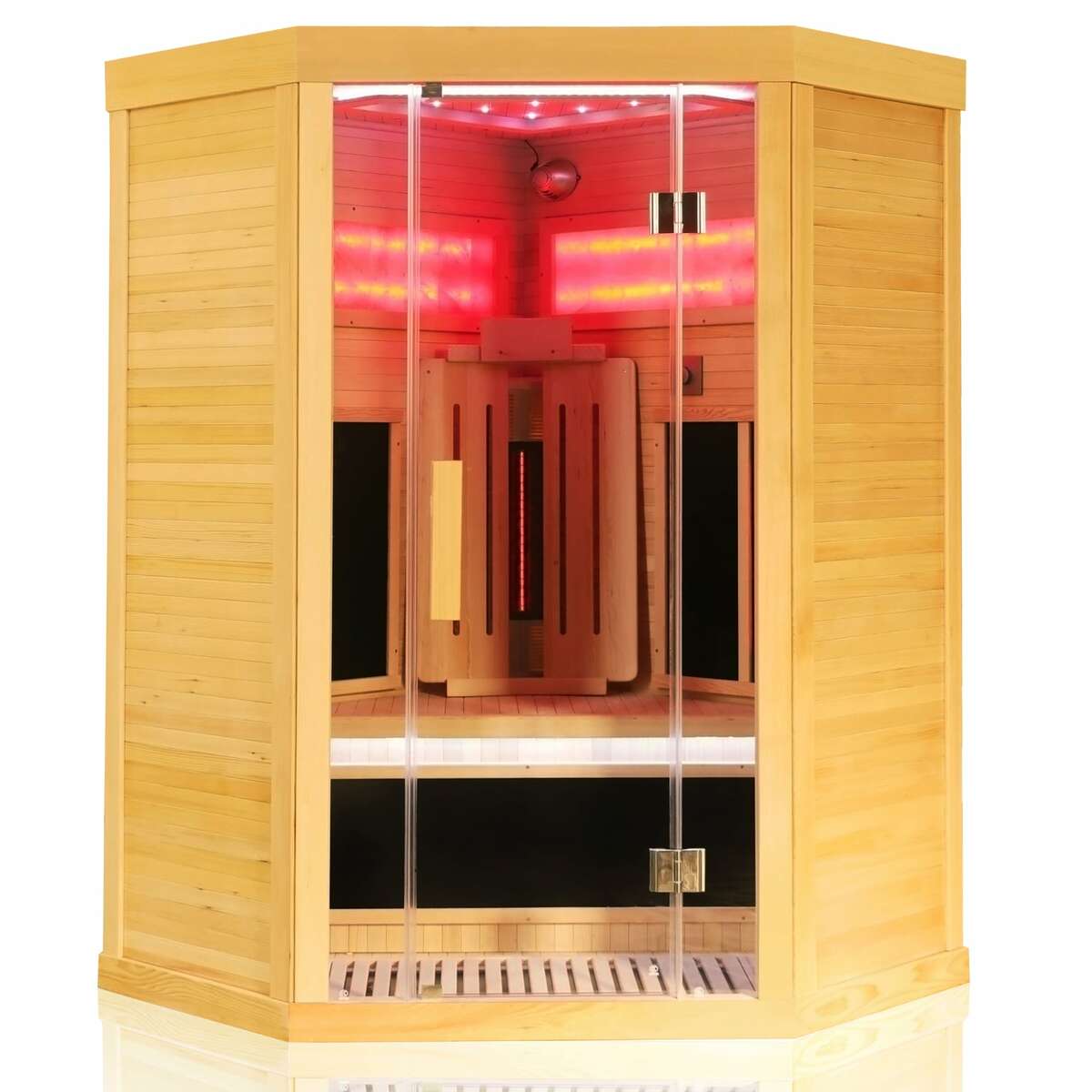 Bild 1 von Dewello Infrarotkabine Infrarotsauna SALTCOATS 120cm x 120cm inkl. Salzsteine, Vollspektrumstrahler, Bodenstrahler