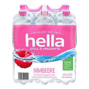 Hella Mineralwasser Himbeere 1,5 Liter, 6er Pack