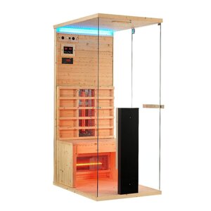 Artsauna Infrarotkabine Kolari80 - 3 Vollspektrum Rubin-Halogenstrahler mit LED-Licht - 1 Person