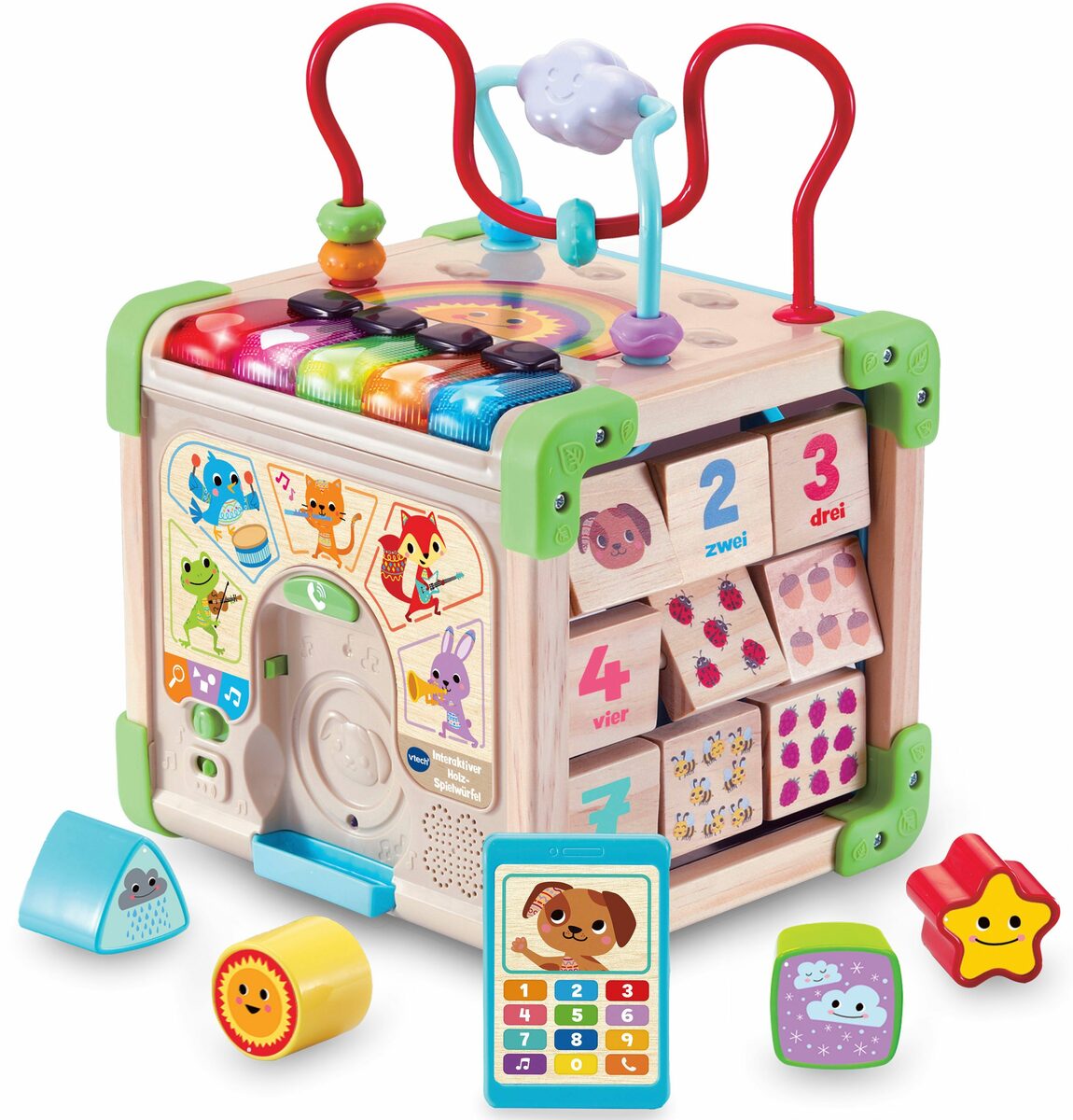 Bild 2 von Vtech® Motorikwürfel Holzspielzeug, Vtech Baby, Interaktiver Holz-Spielwürfel, FSC® - schützt Wald - weltweit