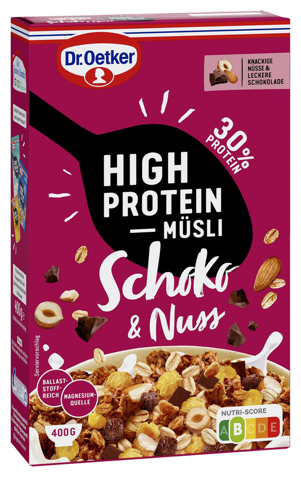 Bild 1 von Dr.Oetker High Protein Müsli Schoko & Nuss 400G