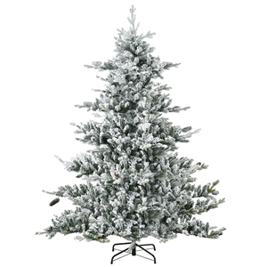 HOMCOM Weihnachtsbaum 180 cm Künstlicher Tannenbaum mit Kunstschnee, Kunsttanne mit 1471 Astspitzen, Standfuß für Weihnachtsfest, Indoor, Grün