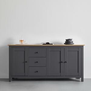 Sideboard 'Claudio', dunkelgrau/eiche