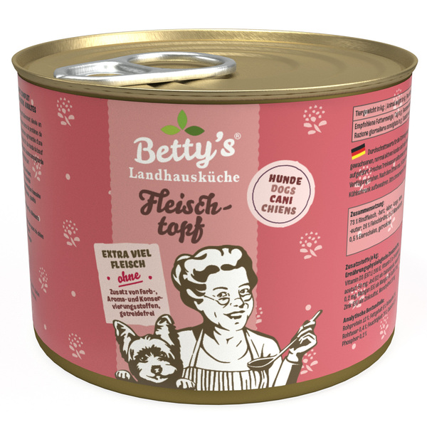 Bild 1 von Betty's Landhausküche Fleischtopf (All Meat) 6 x 200g für Hund