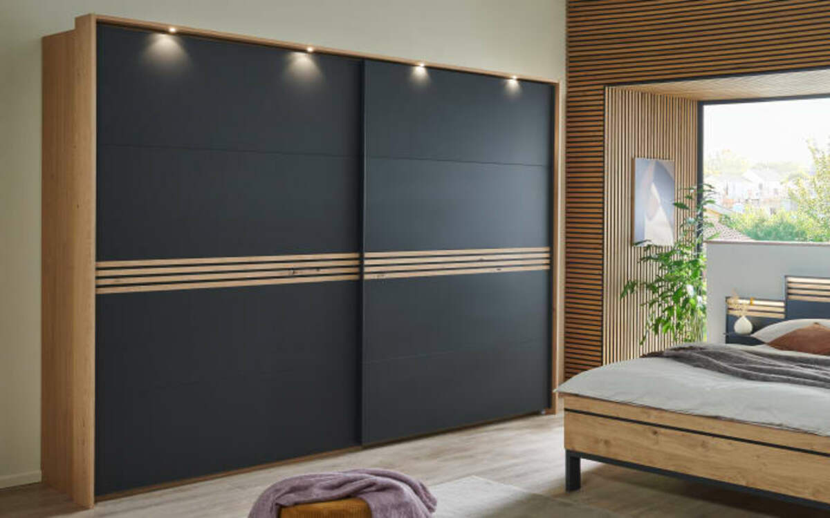 Bild 2 von Schlafzimmer Cabrillo, basalt, Absetzungen in Balkeneiche furniert, 180 x 200 cm