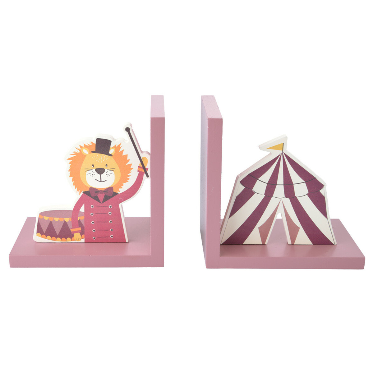 Bild 1 von 2er Set Buchstützen mit Zirkus-Motiv