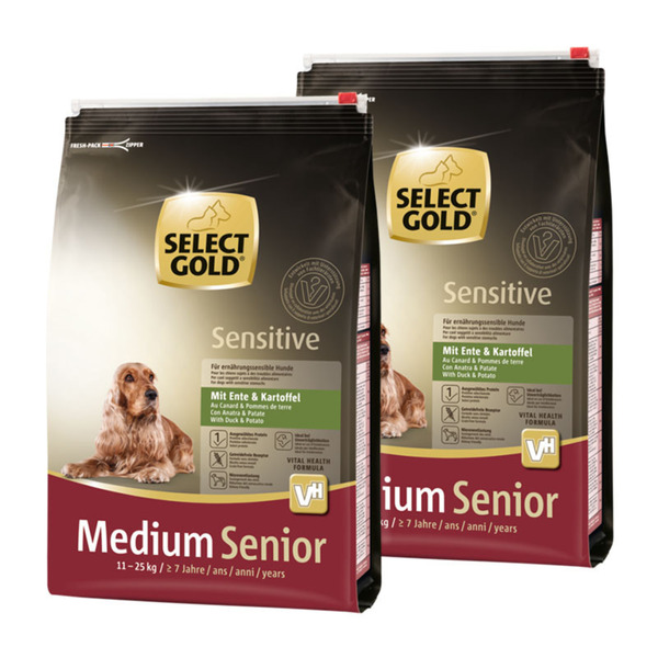 Bild 1 von SELECT GOLD Sensitive Senior Medium Ente & Kartoffel 2x4 kg