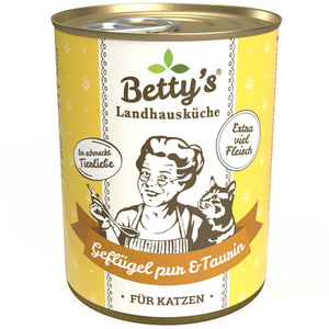 Betty's Landhausküche Geflügel pur & Taurin 6 x 400g für Katze