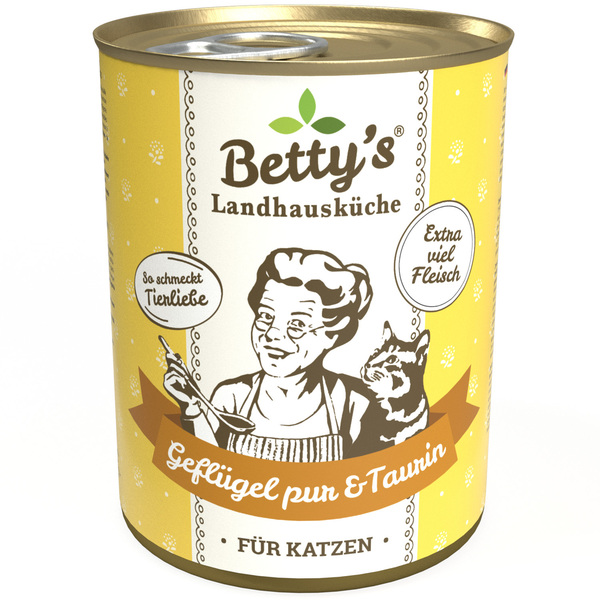 Bild 1 von Betty's Landhausküche Geflügel pur & Taurin 6 x 400g für Katze