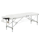 Bild 1 von MCOM Massagetisch, klappbare Massageliege, höhenverstellbarer Massagebett, Massagebank mit Kopfkissen, für Salon, Spa, Kunststoff, Alu, Weiß, 215 x 60 x 61-84 cm