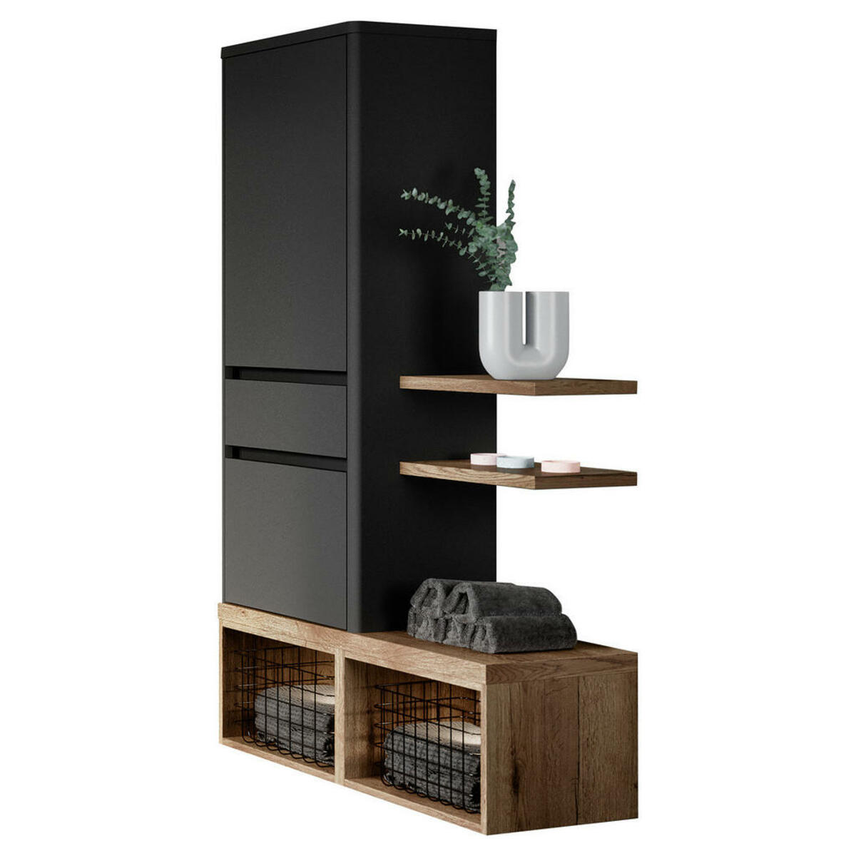 Bild 1 von Celina Home HOCHSCHRANK Schwarz, Eiche
