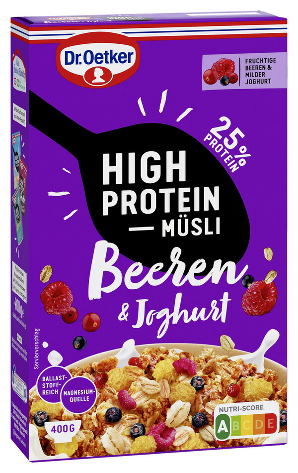 Bild 1 von Dr.Oetker High Protein Müsli Beeren & Joghurt 400G