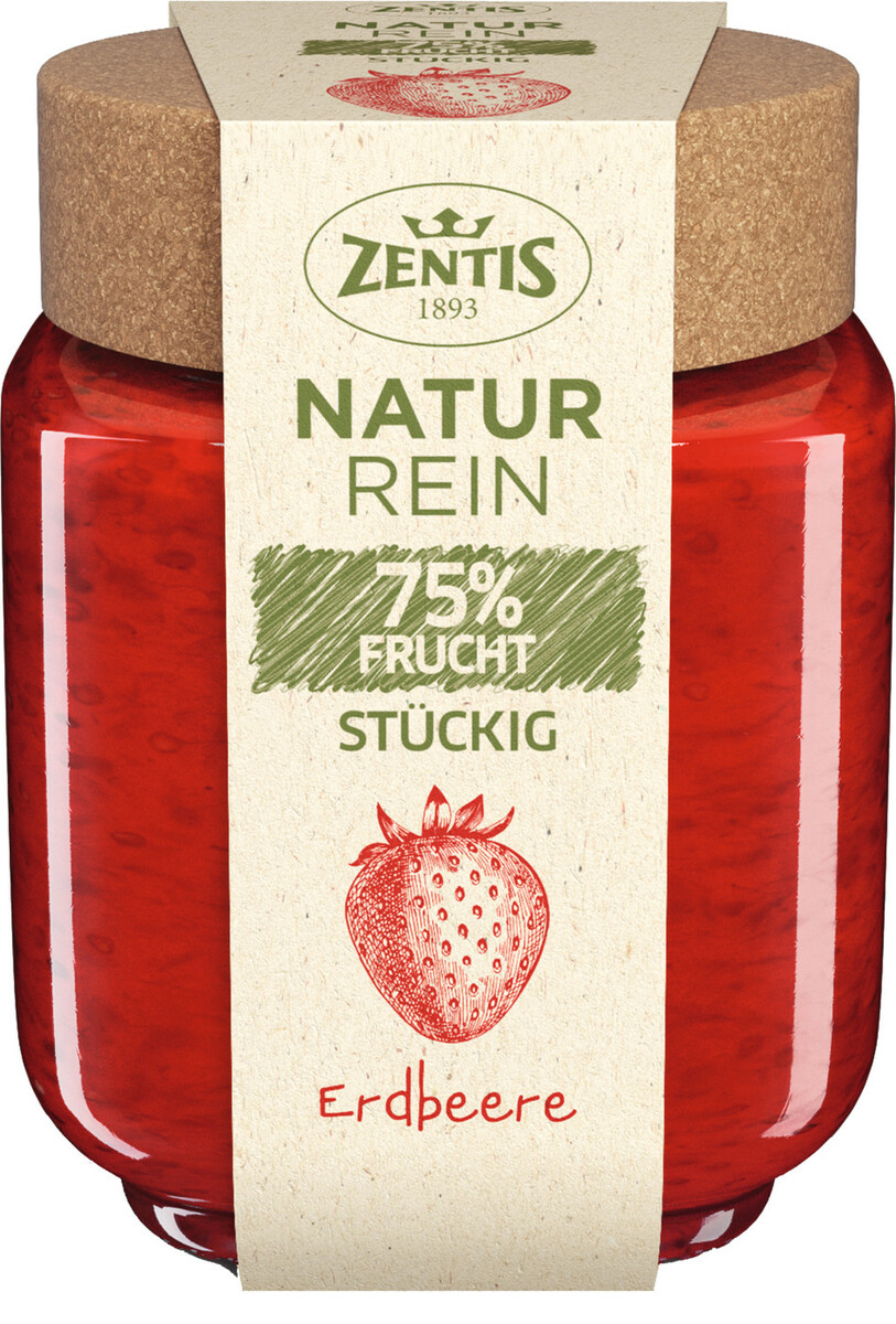 Bild 1 von Zentis Naturrein 75% Fruchtaufstrich Erdbeere 200G