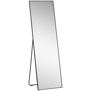 HOMCOM Standspiegel, freistehender Ganzkörperspiegel, Ankleidespiegel mit Ständer, Wandspiegel, Garderobenspiegel für Schlafzimmer, Flur, Alu, 50 x 37 x 158,5 cm