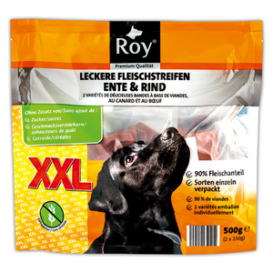 Roy Hunde-Snacks XXL, Ente & Rind 500g Packung