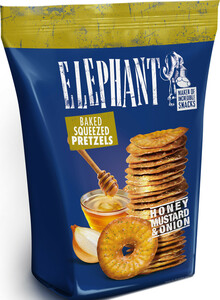 Elephant Baked Squeezed Pretzels Honig-Senf-Zwiebel 70G