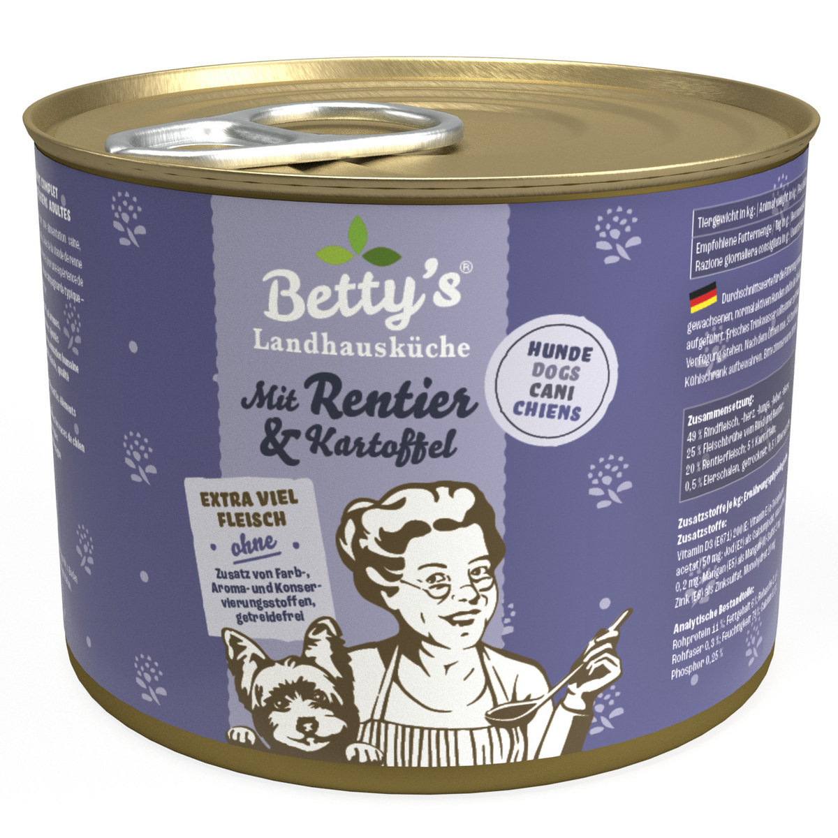 Bild 1 von Betty's Landhausküche mit Rentier & Kartoffel 6 x 200g für Hund