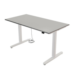 Elektrisch höhenverstellbarer Schreibtisch Desk Basic, silberweiß