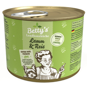 Betty's Landhausküche Lamm & Reis 6 x 200g für Hund