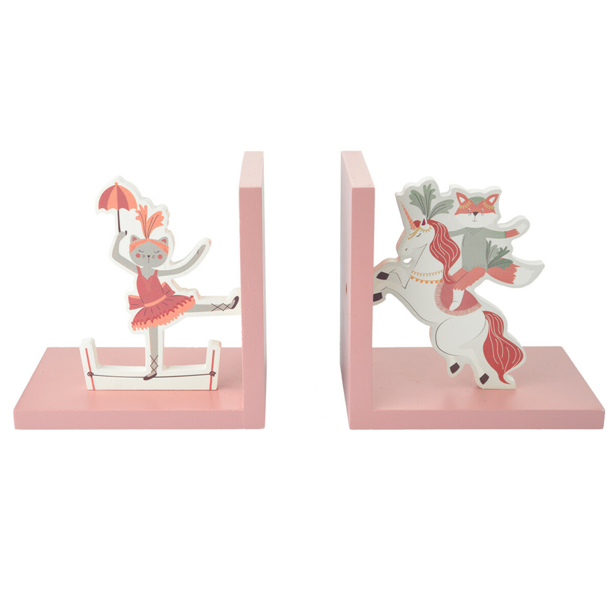 Bild 1 von 2er Set Buchstützen mit Zirkus-Motiv