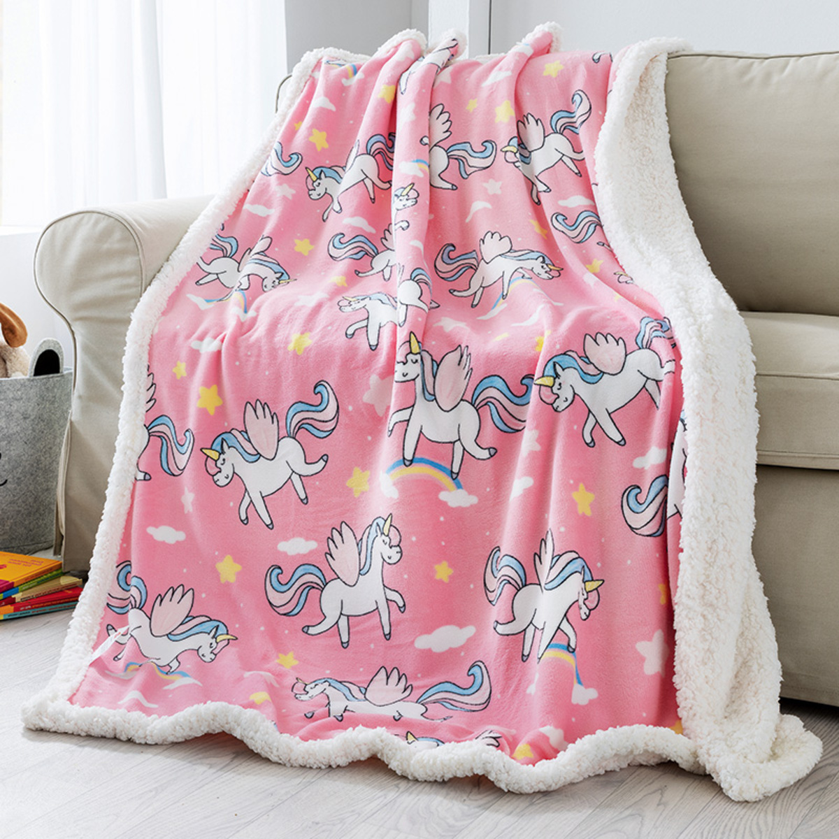 Bild 1 von Dreamtex-Junior Kinder-Coral-Sherpa-Kuscheldecke