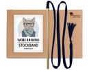 Bild 1 von Kater Kasimir Premium Katzenspielzeug aus Buchenholz mit Baumwollband (dunkelblau)