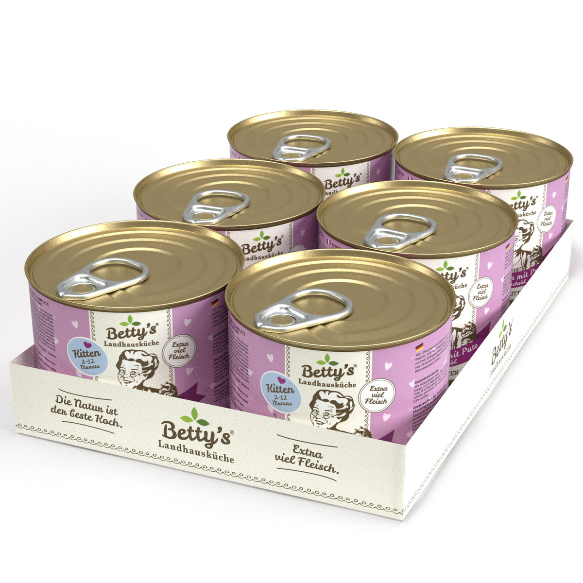 Bild 1 von Betty's Landhausküche Kitten Huhn & Pute 6 x 200g für Katze