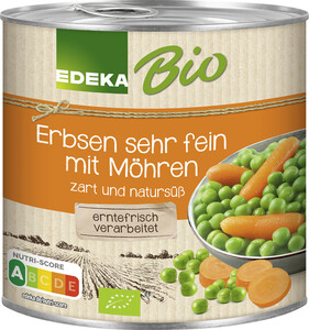 EDEKA Bio Erbsen mit Möhren sehr fein 400G